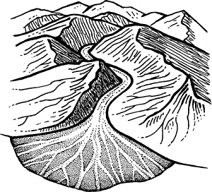 Illustration of alluvial fan