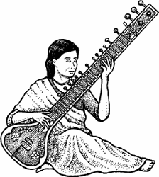 Illustration of sitar